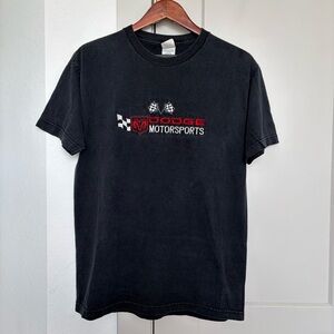 VINTAGE DODGE MOTORSPORTS BLACK EMBROIDERED SHORT SLEEVE TSHIRT MENS LARGE